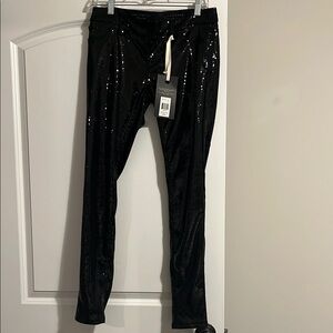 Express Black Sequin Leggings